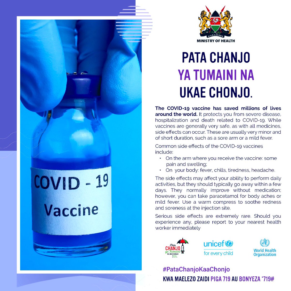 As we prepare to celebrate Easter 2021, we’re in a race against #COVID19. Let us take inspiration from the essence of this holy occasion as moments for reflection, &amp; renewal. Encourage your family &amp; friends to get vaccinated when it’s their turn.
#PataChanjoKaaChonjo