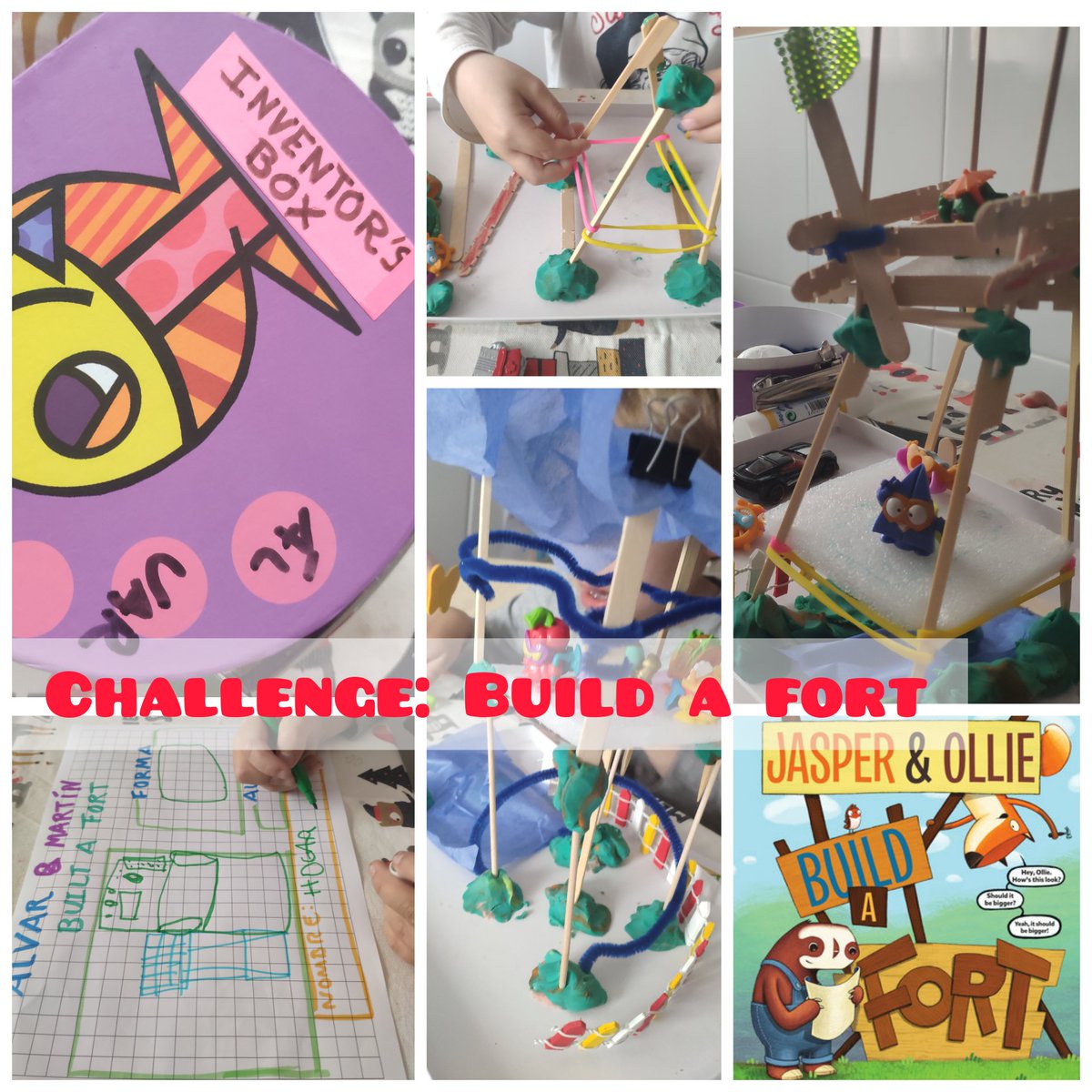 blancanamero's tweet photo. We have discovered #InventorsBox and each day one new Challenge with non structured materials...Followng and learning with @carlyandadam 2 develop #GowthMindset at home https://t.co/zTWnrohFEq