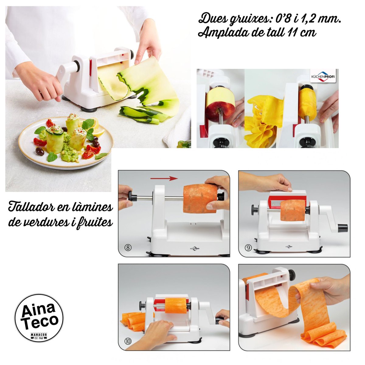 ainateco's tweet photo. Tallador en làmines per a verdures i fruites. #ainateco #manacor #comerçdeproximitat https://t.co/XuFIVsnuFc
