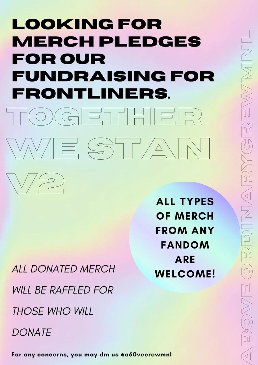 a6ovecrewmnl's tweet photo. #TOGETHERWESTANPH IS BACK! 
WE ARE LOOKING FOR MERCH PLEDGERS (OF ANY ARTIST) FOR OUR DONATION RAFFLE FOR A CAUSE. ❤🖤 

FOR QUESTIONS AND INQUIRIES, OUR DM IS OPEN 💌 https://t.co/R95jBEAwc5