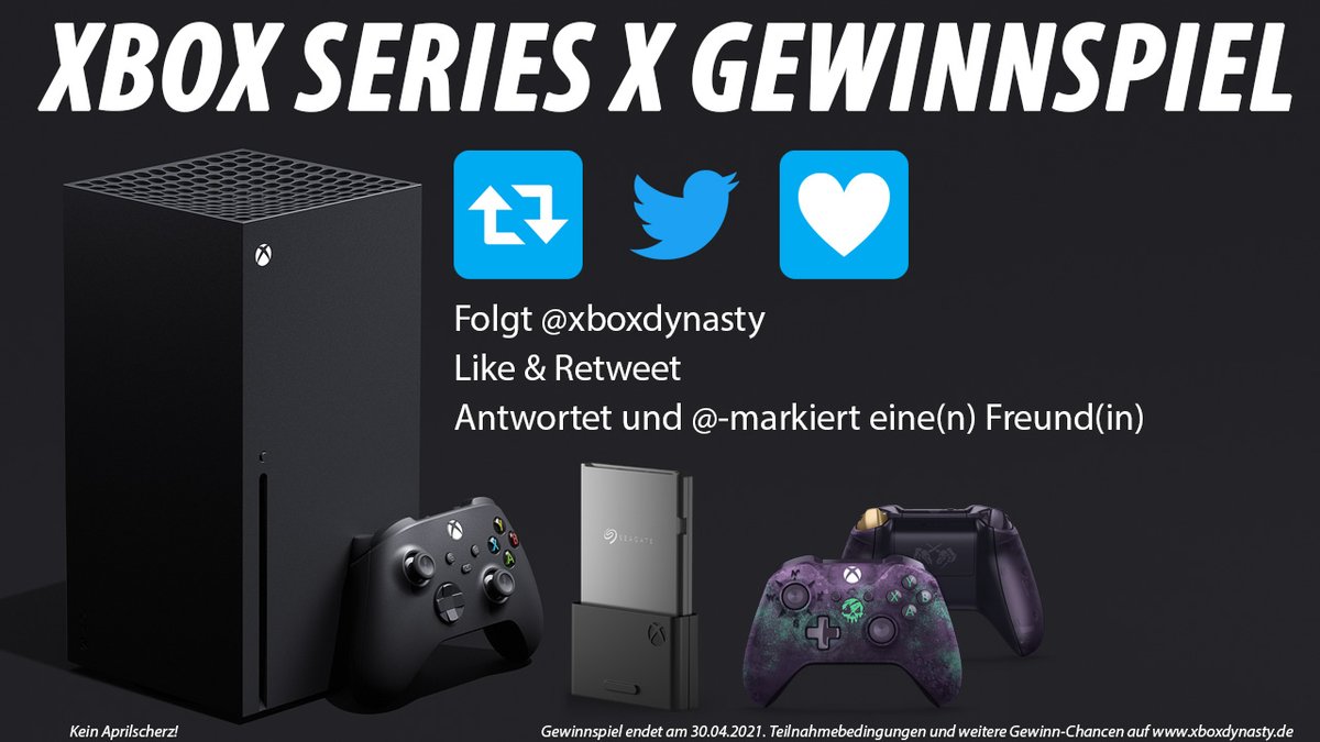xboxdynasty's tweet photo. Gewinnt eine Xbox Series X Konsole + 1TB Seagate Expansion Card und mehr!

1.) Folgt @xboxdynasty auf Twitter,
2.) Like &amp; RT diesen Tweet
3.) Antwortet und @-markiert eine(n) Freund(in)

Weitere Gewinn-Chancen und Teilnahmebedingungen: 
https://t.co/rwxguJedpu

#XboxSeriesX https://t.co/5tpPL1Xgjs