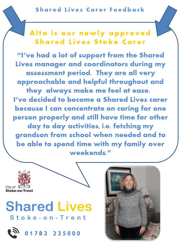 SharedStoke's tweet photo. Meet Alta our newest Shared Lives Stoke Carer... https://t.co/BltTAEvK5h