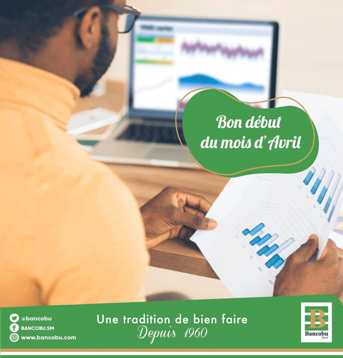bancobu's tweet photo. Un nouveau mois commence avec de nouveaux objectifs.
Nous vous souhaitons que ce soit un mois de succès et de victoire financière.

#unetraditiondebienfaire #bancobu #banqueleader #innovation #Burundi #Avril2021 https://t.co/8pOjqU8esO