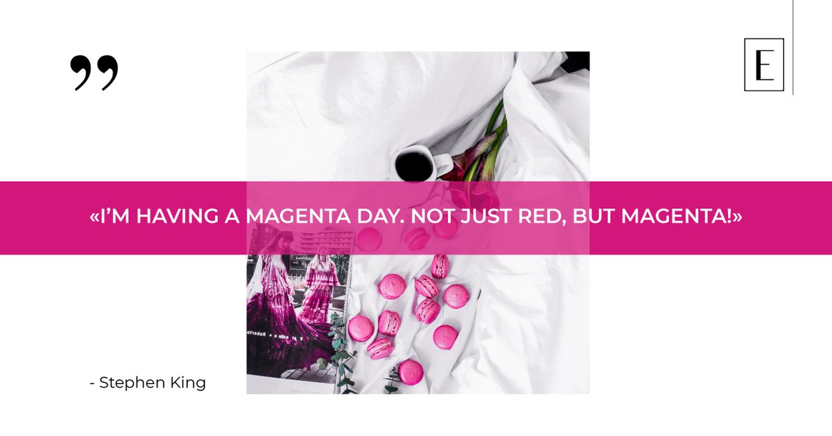 'I'm having a magenta day. Not just red, but magenta!' - Stephen King
.
.
.
#eksklusiefza #eksklusief #eksklusieflifestyle #marketing #marketingagency #agencylife #creativeinspiration #modernmaximalism #maximalistdesign #magenta #quoteoftheday