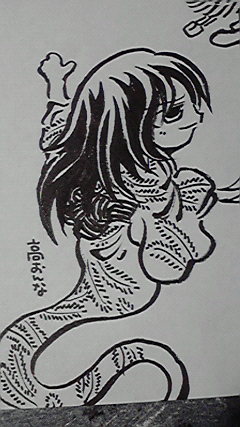 #新年度だから妖怪を描く修行 高女 