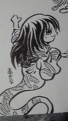 #新年度だから妖怪を描く修行 高女 