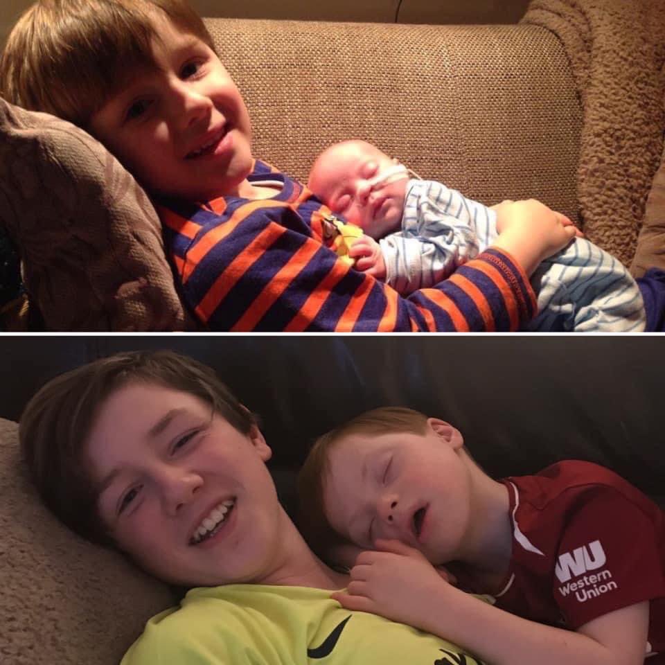 Wouldntchangea1's tweet photo. Brothers, 2 photos - 8 years apart. ❤️
#Siblings #Love #WCATAmbassador #DownSyndrome #ThrowbackThursday #WouldntChangeAThing https://t.co/IPuwt5ZTHb