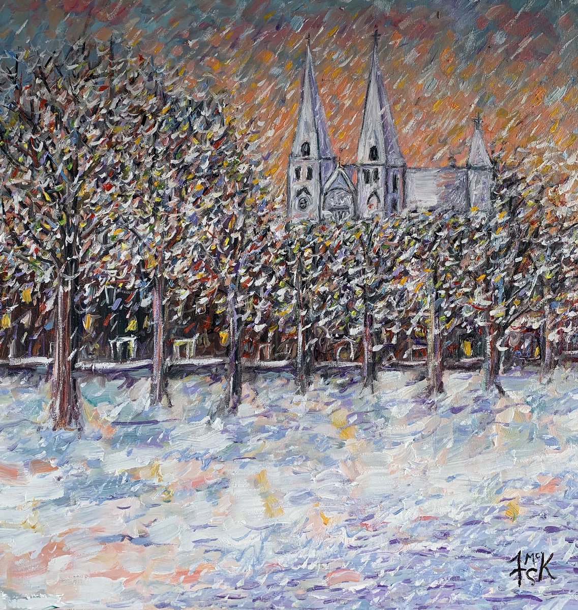 A Winters view of Saint Patrick’s Cathedral from the Mall, Armagh , oil on canvas 20” x 20”
Limited edition signed prints also available, francesmckennairishart.com#art#fineart#irishart#irishartist#impressionist#artfinder##stpatrickscathedralarmagh#armagh#Themallarmagh