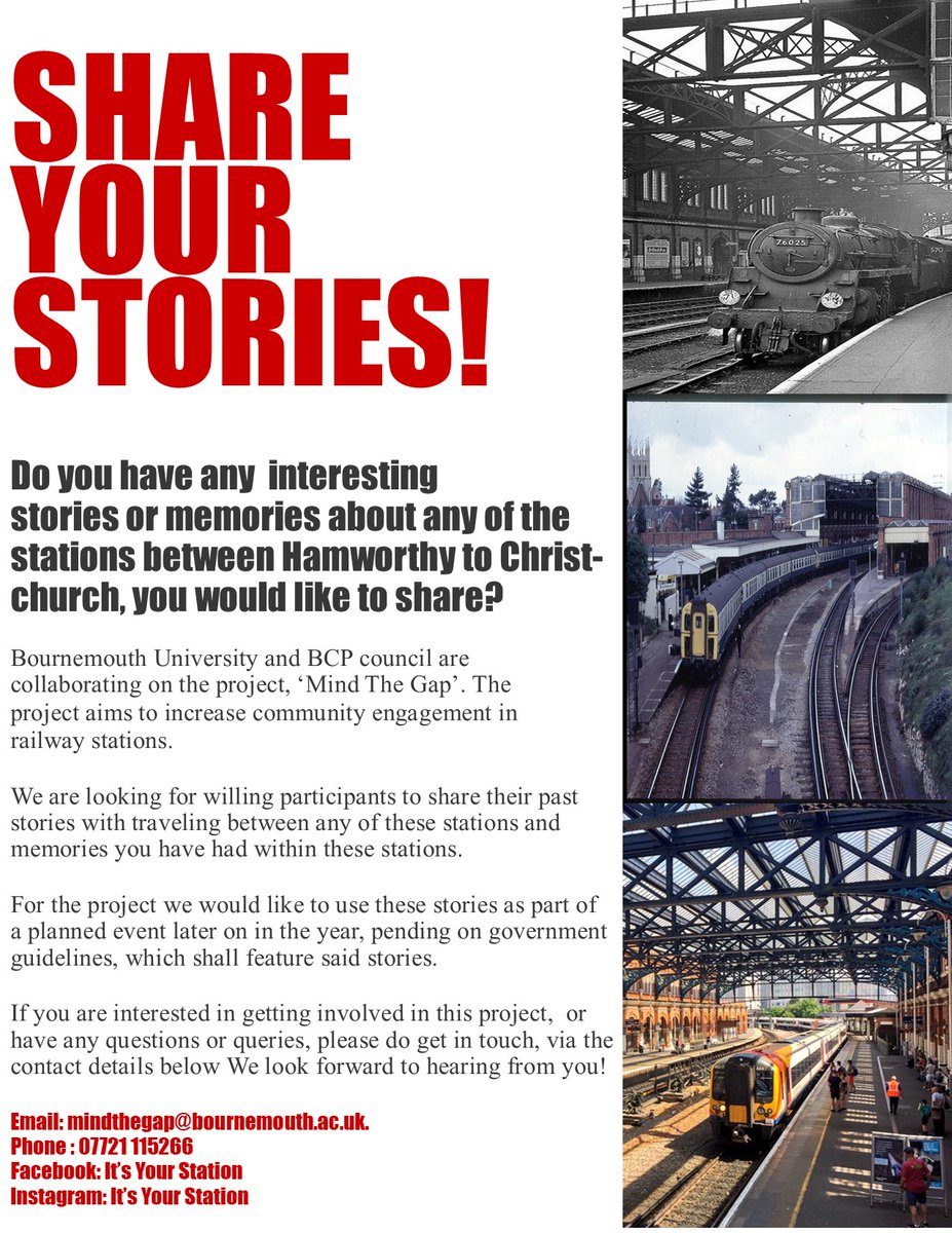 If you know of anyone who wants to contribute to the history of our BCP railway stations, get in touch.