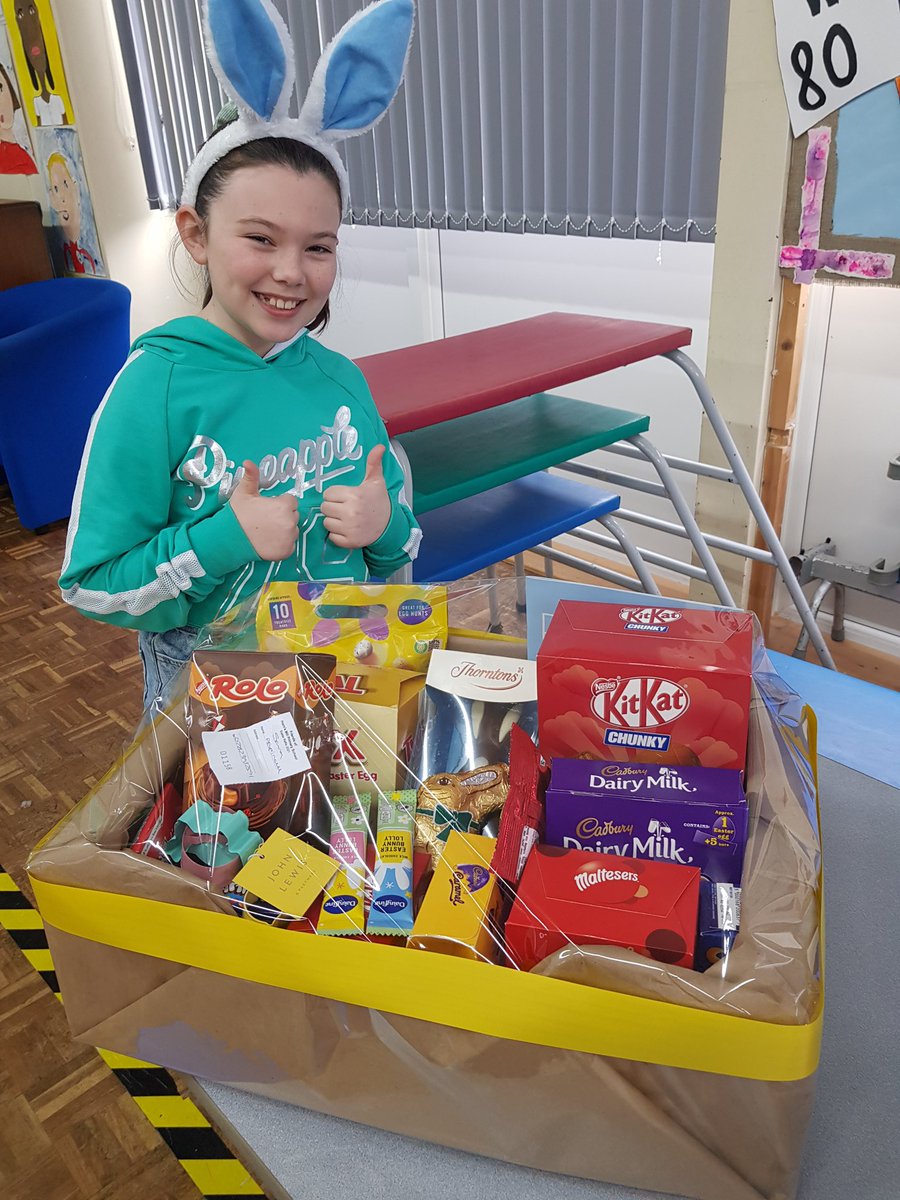 HMillSchool's tweet photo. Congratulations to the Team 6 winners of the bonnet competition AM, RJ & MP, and the hamper raffle MA! #lotsofchocolate 🍫🐰 https://t.co/DBuKNls0Xt