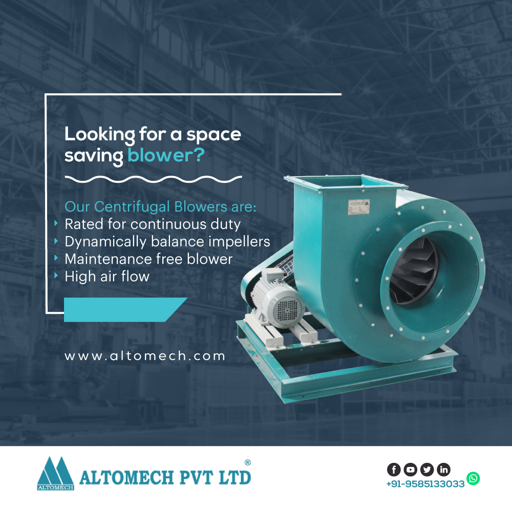 Centrifugal blower is suitable for various applications that require high pressure and it caters to the need for varied industries including vacuum conveying, wastewater treatment, air and gas handling, paper dewatering, etc
Learn More: altomech.com
#CentrifugalBlower