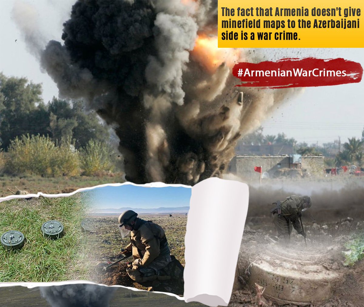 SaidaSadig's tweet photo. -Civilians and military personnel in liberated territories can die every moment because Armenia doesn't provide minefield maps. It is a war crime! #ArmenianWarCrimes #IMAD2021 @UN
@coe
@hrw
@UNHumanRights
@UNOCHA
@UN_HRC
@amnesty
@MineMonitor
@MAGsaveslives
@TheHALOTrust
@ICRC https://t.co/McCKeJAElw
