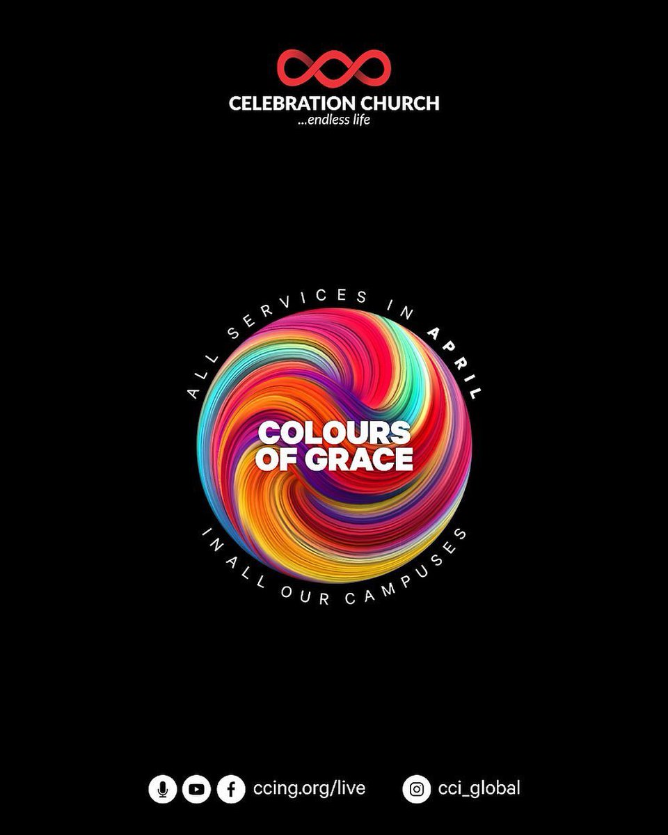 CCI_Abuja's tweet photo. An understanding of the Grace of God and it's attributes will make you run out of adjectives if you are asked to take a shot at describing it.

This month, Join Celebration Church as we venture to describe God's grace in "COLOURS"

Welcome to the month of "The Colours of Grace🥳 https://t.co/xRTqtPI7G1