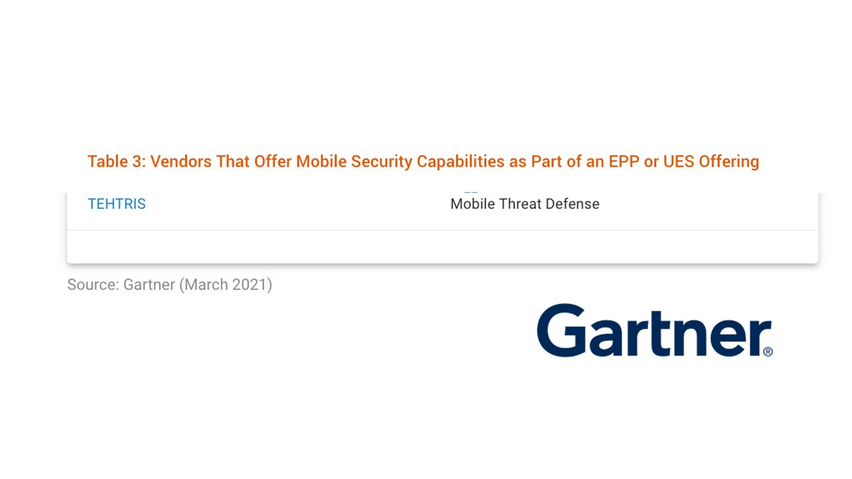 tehtris's tweet photo. .@Gartner_IT @Gartner_inc nous référence comme fournisseur de sécurité des mobiles dans une offre #UES (Unified Endpoint Security : console unifiant #EDR, #EPP #MTD 😉).  Market Guide for Mobile Threat Defense - 29/03/21 #cybersecurite #CyberSecurity 

Ça fait plaisir !👍🇫🇷🇪🇺 https://t.co/r58sdj7u3s