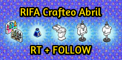 HabboTemplarios's tweet photo. 👚RIFA: Crafteo de Abril

🏆5 ganadores que elegirán algún ítem de los de abajo.

🔴Condiciones: RT + Follow a @HabboTemplarios

📆Termina el domingo 4 de abril. https://t.co/zT2h0GJF0t