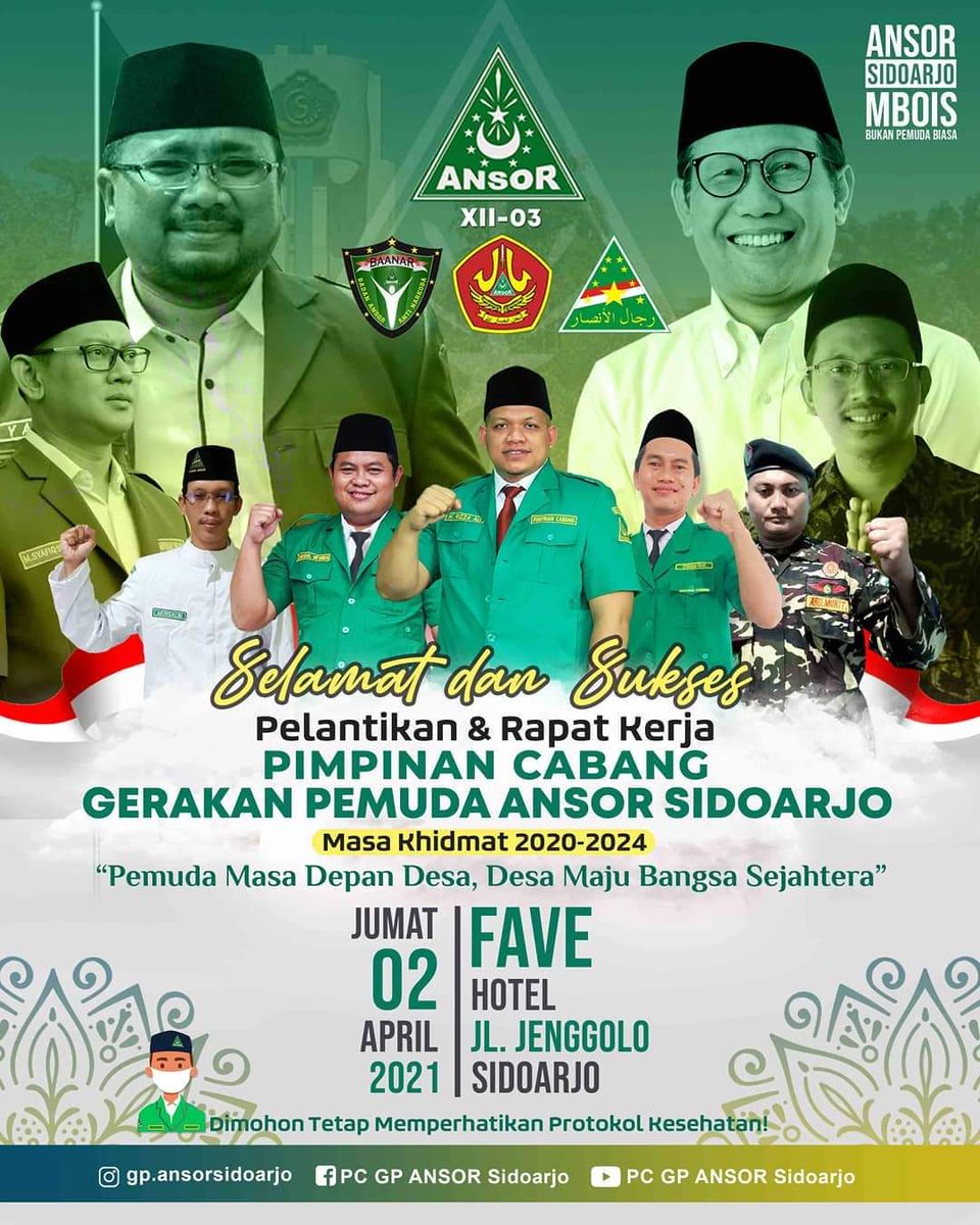 Fath994's tweet photo. Selamat &amp; Sukses
PELANTIKAN &amp; RAPAT KERJA
PIMPINAN CABANG
GERAKAN PEMUDA ANSOR SIDOARJO
#AnsorSidoarjo
#AnsorMbois
#Ansorsidoarjombois https://t.co/bBZSAMDqfP