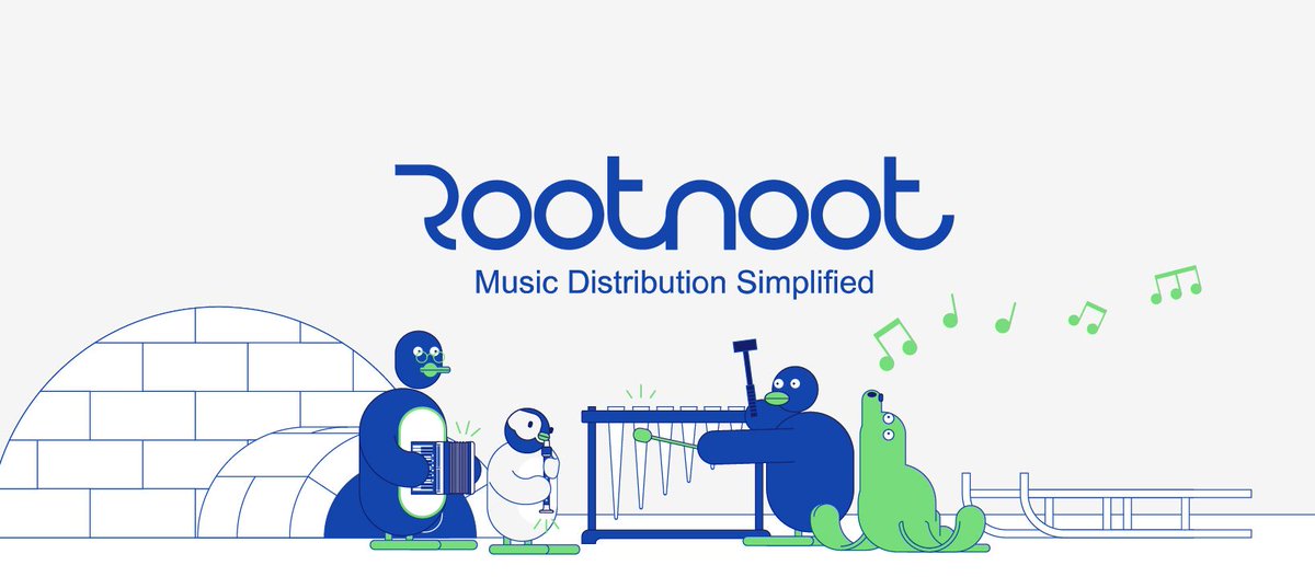 routenote's tweet photo. We're incredibly excited to share that we're changing our name to RootNoot!

Our fresh brand introduces our new mascots, who will soon be available as a musical fuzzy toy. Choose your favourite for accordion, recorder, melodic seal barks, or percussive icicles on your music! 🐧 https://t.co/J3YmLpgHBV