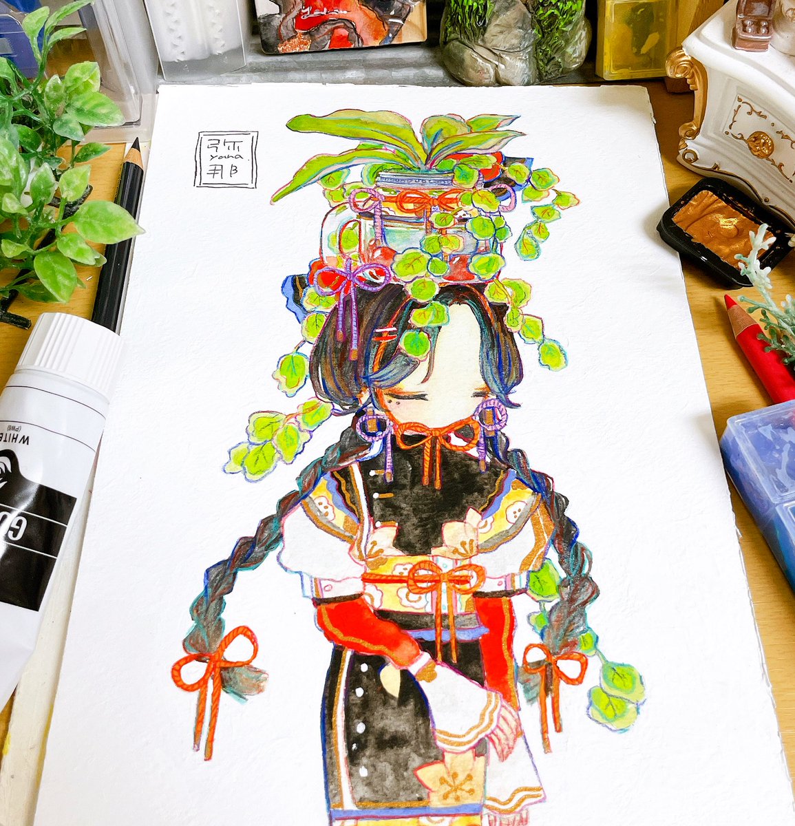 「はっぱ 」|弥那三越個展【3/31〜4/10】のイラスト