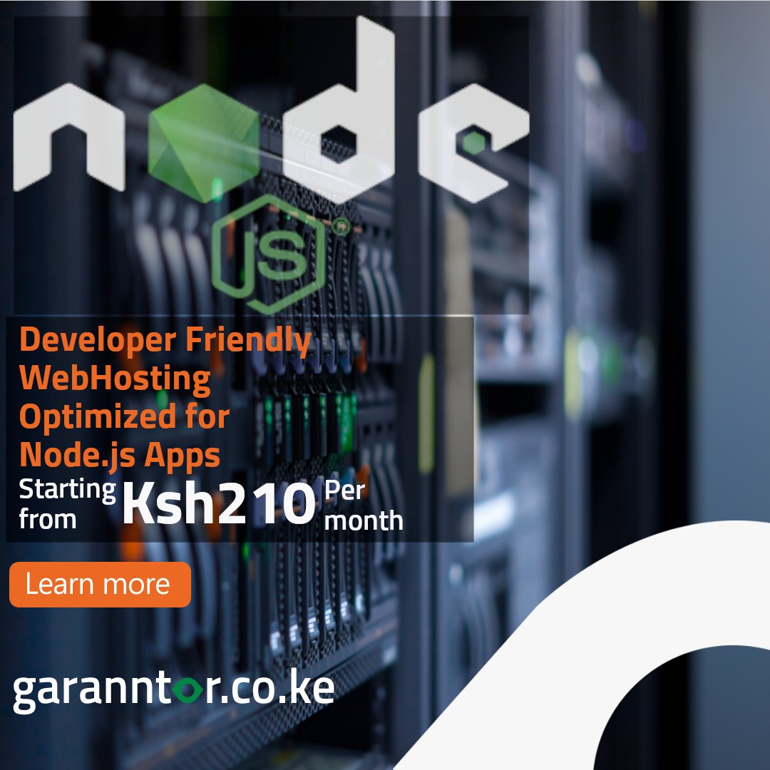 Garanntor_KE's tweet image. The best Node.js hosting platform for you at just Ksh210. Rapid Node.js deployment,node package manager with the best security,optimization and support you can get. Get started now, visit garanntor.co.ke/nodejs-hosting/
#node #nodejsdeveloper #nodejsapp #nodejshosting #garanntor