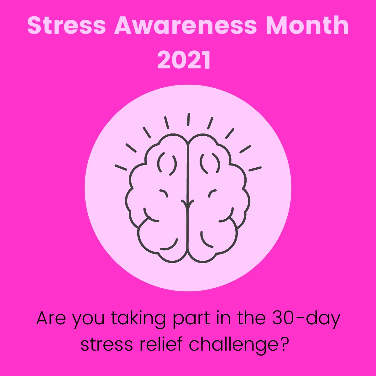 WellbeingCari's tweet image. It’s April, so it’s officially Stress Awareness Month 2021! 

Are you ready to take part in the 30-day stress relief challenge?  bit.ly/31D9QhC 

@calm @mind @youngminds @samaritans 

#wellbeing #stressawarenessmonth