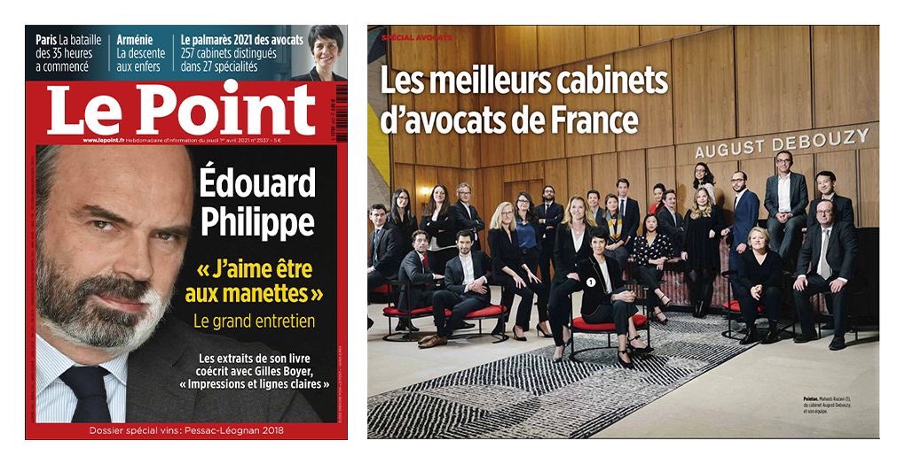 🏆 Le Palmarès <a href="/LePoint/">Le Point</a> des meilleurs avocats de France est publié! Heureux d'y voir apparaître le cabinet d'avocats <a href="/AugustDebouzy/">August Debouzy Avocats</a>. Mention spéciale pour notre Managing Partner <a href="/MahastiRazavi/">Mahasti Razavi</a> en Une et récompensée du Prix de la meilleure équipe du cabinet de + de 100 avocats