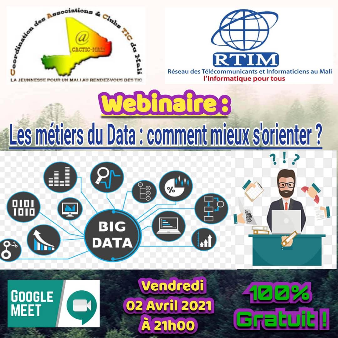 cactic_mali's tweet photo. Vous ĂȘtes tous invitĂ© Ă prendre part Ă un webinaire ce vendredi 02/03/2021 Ă 21h.
ThĂšme : les mĂ©tiers du Data: Comment mieux sâorienter ?
Le lien pour participer au webinaire https://t.co/LzUZSZhdiR
#CACTIC Agir Ensemble pour construire durablement !
@cactic_mali @rtim https://t.co/CLZOmf6jpH
