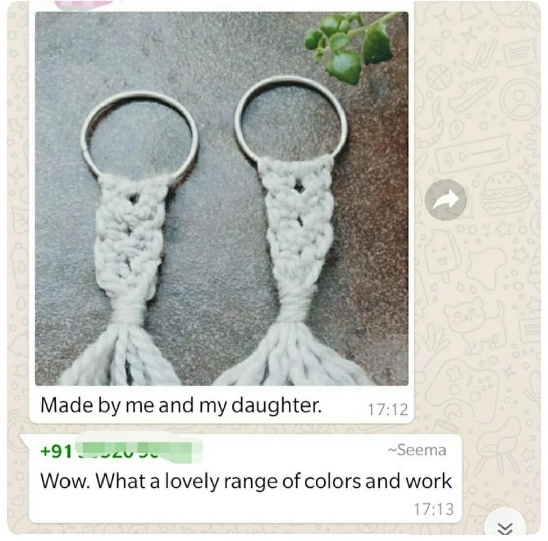PaintLabLive's tweet photo. Participant feedback from our Macramé keychain making session held on a weekend.

#feedback #Macrame #workshop #live #online #learn #craft #crafters #paintlab #paintlablive https://t.co/A1YD8UF7ZJ