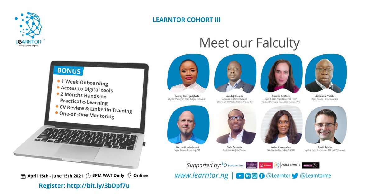 learntorme's tweet photo. Would you like to be skilled in Agile, Scrum, Kanban, Business Analysis & Data Analytics + earn PSM I certification by #Scrumorg?
Class starts
🗓April 15th - June 15th 2021,
⏱8 PM WAT Daily
🔗REGISTER ➡️ https://t.co/exCgsW5Snn
#LEARNTOR #LEARNTORME #Nigeria #agile #Scrum https://t.co/zcQe9HqOm9
