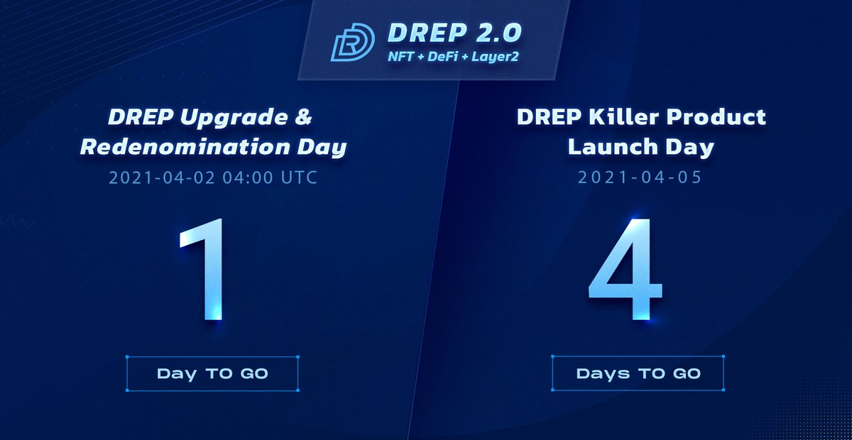 DrepOfficial's tweet photo. Trading on #binance @binance for Upgraded $DREP starts in 18 HOURS!
#DREP Killer Product is also to launch in 4⃣️ days!

⏰#Binance DREP Time: 2021-04-02 4:00 UTC

🚀Get ready for more #listing news &amp; #partnerships. 
Jump in before the rocket takes off again!!!
#NFT #DeFi $BTC https://t.co/wIC3XYdJ8y