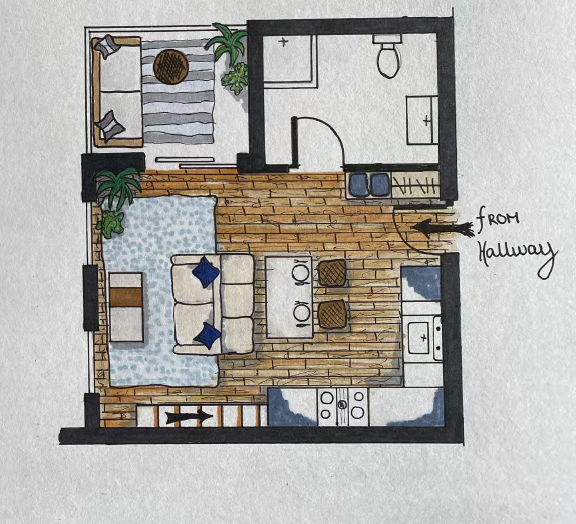 InteriorAcademy's tweet photo. #StudentSpotlight: Rendered floorplan of a holiday retreat studio project designed by #IDAIstudent Catherine Mahon as a course assignment. 👏 Follow more of Catherine‘s great work: https://t.co/nm4r6ay3sI. 

#interiors #studiodesign #interiordesign #IDAI https://t.co/qegqhVVkcU
