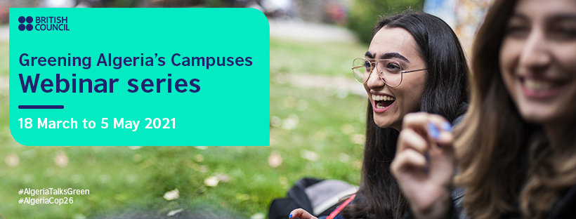 dzBritish's tweet photo. Join our #Webinar on “#futurecities - Greening Algeria's Campuses” on 8 April -17:00 to18:00. What is the role of a university in its place? How can it play a critical role in creating sustainable cities and places? Register now:  @ukinalgeria 
https://t.co/tAbpx0H7g3 https://t.co/oyGXF9Mxro