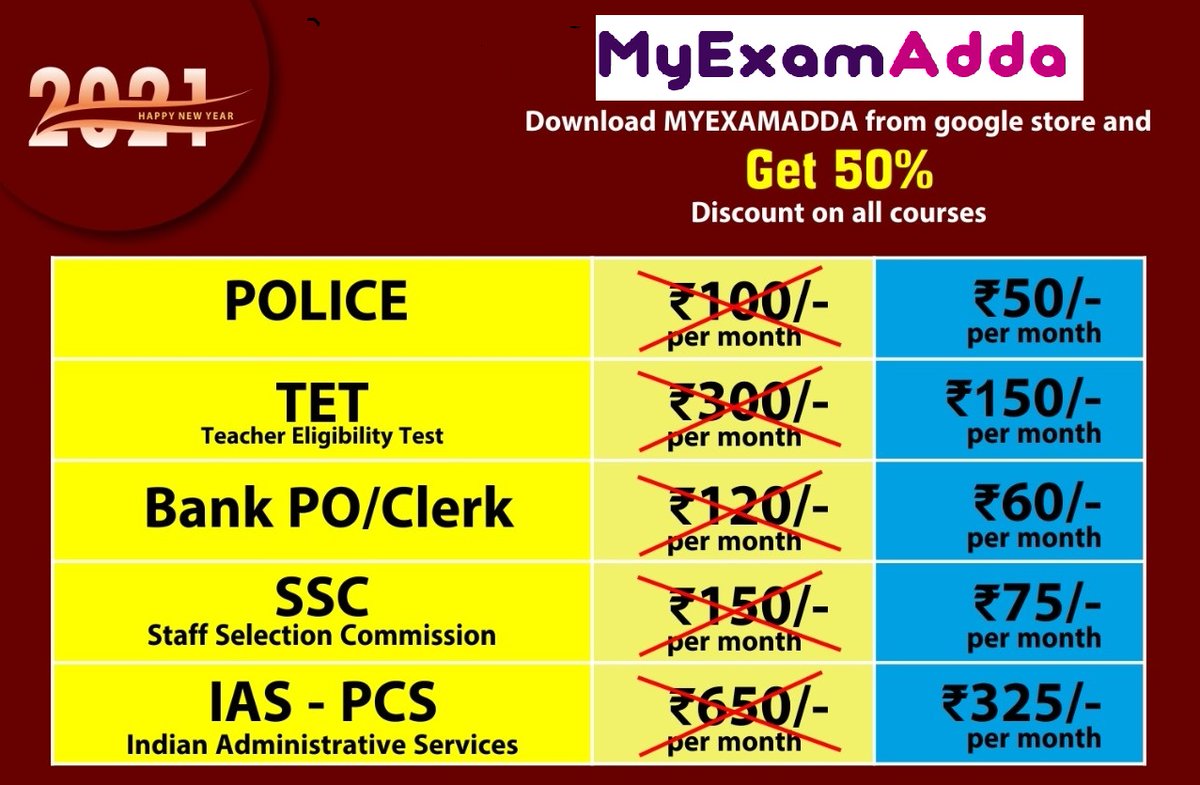 myexamadda's tweet photo. Online classes for competitive exams covering BankPO, SSC CGL, TET, Police, PCS &amp; IAS exams. Course fee starting Rs 50 per month. Join now and shape our future. Courses available in Hindi &amp; English medium. #Myexamadda https://t.co/T8GITEtmAN