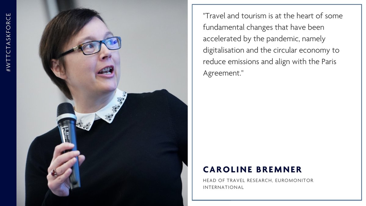 WTTC's tweet photo. We were delighted to have @CarolineBremner, Head of Travel Research at @Euromonitor, join us this week at our #WTTCTaskforce call. She shared their new Sustainable Travel Index and how stakeholders are looking to #buildbackbetter after the pandemic. https://t.co/Y35eK9Fsts