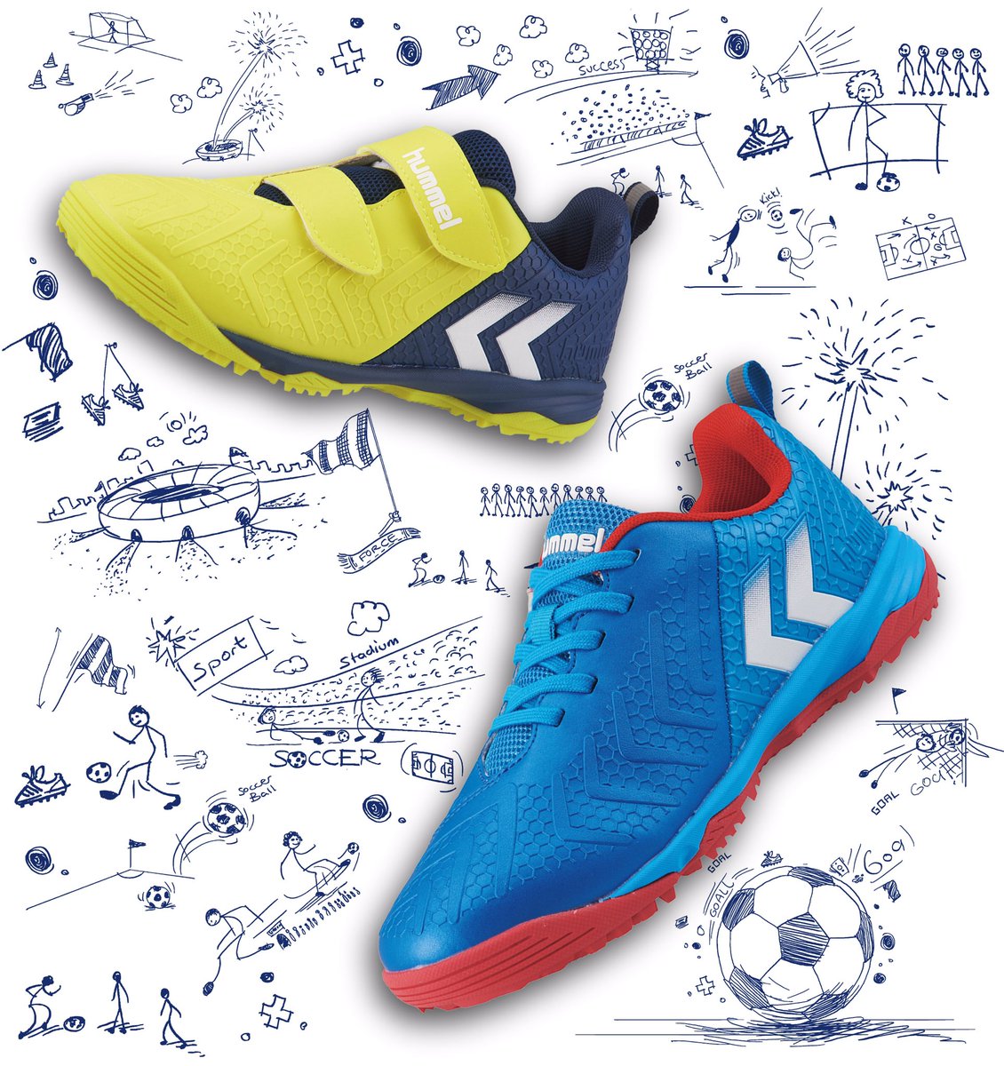 Hummel ヒュンメル公式 ジュニアシューズ 成長する子どもの足に優しい サッカーシューズ 足指を使いやすい というコンセプトで誕生 面ファスナータイプからあり この春からサッカーを始めるキッズにも最適なモデル T Co