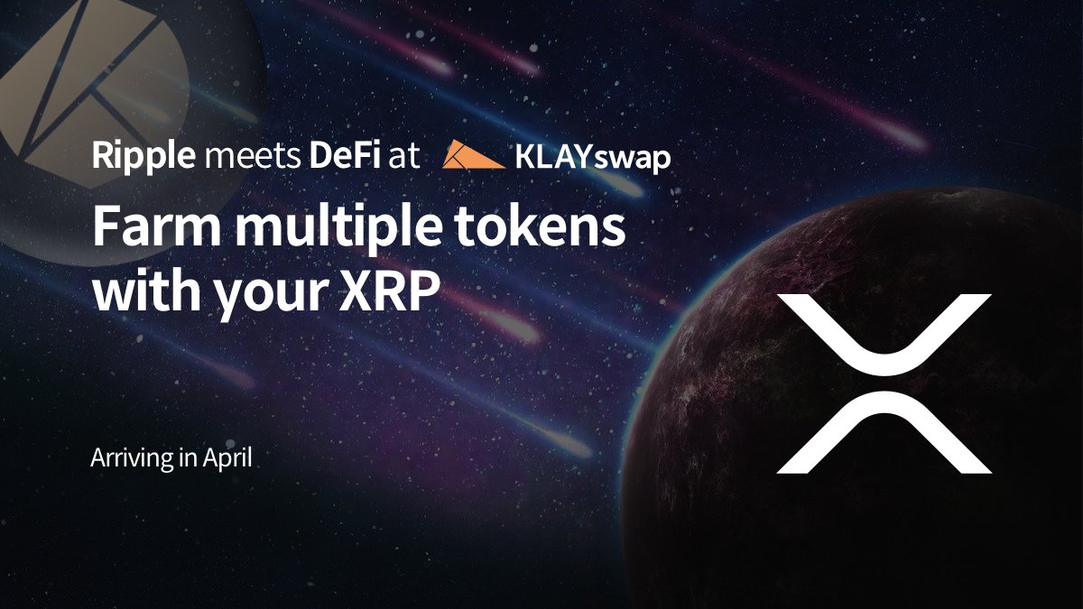 KLAYswap's tweet photo. Big things arriving in April

@Ripple @Ripple_XRP1 $XRP #XRPCommunity #KLAYswap @Orbit_Chain @klaytn_official #DeFi #crosschain #AMM #DEX @dapp_com $KSP https://t.co/tbRLw3AU0w
