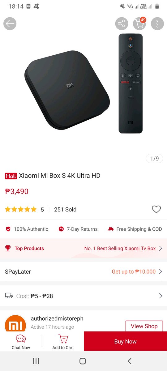 arana_ken's tweet photo. @ShopeePH My Shopee username is raykenneth14. 

The most expensive thing on my cart right now is this Xiaomi Mi Box S smart tv box set 🙂 https://t.co/1IqvXJ7LY6