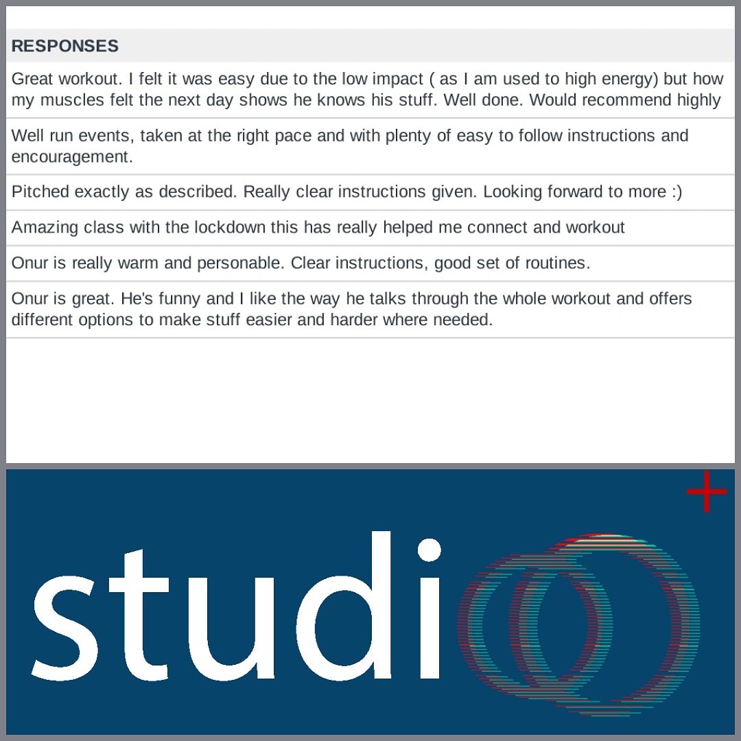 studi00's tweet photo. #reviews are coming in. :)
Thanks to everyone who's joined the #studioo sessions and also taken the time to send feedback...
:)
So much #love ... #personaltraining #fitness #groupfitness #groupexercise #onlinefitness https://t.co/bhEWKjvFH9