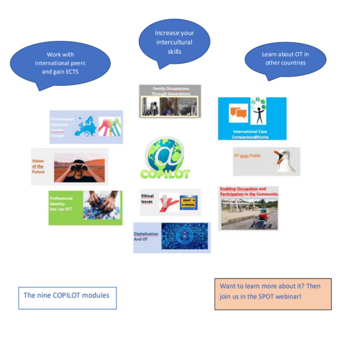 SPOTeurope's tweet photo. Dear all, we bring to you another SPOTinar on the 14th April at 6pm CET! 
COPILOT, a project to facilitate international learning in OT from at home.
Watch the video and see the 9 COPILOT modules through the link in our bio!😊
Do your registration here:  https://t.co/2YxpaFSxTv https://t.co/ml9WQhnGrW