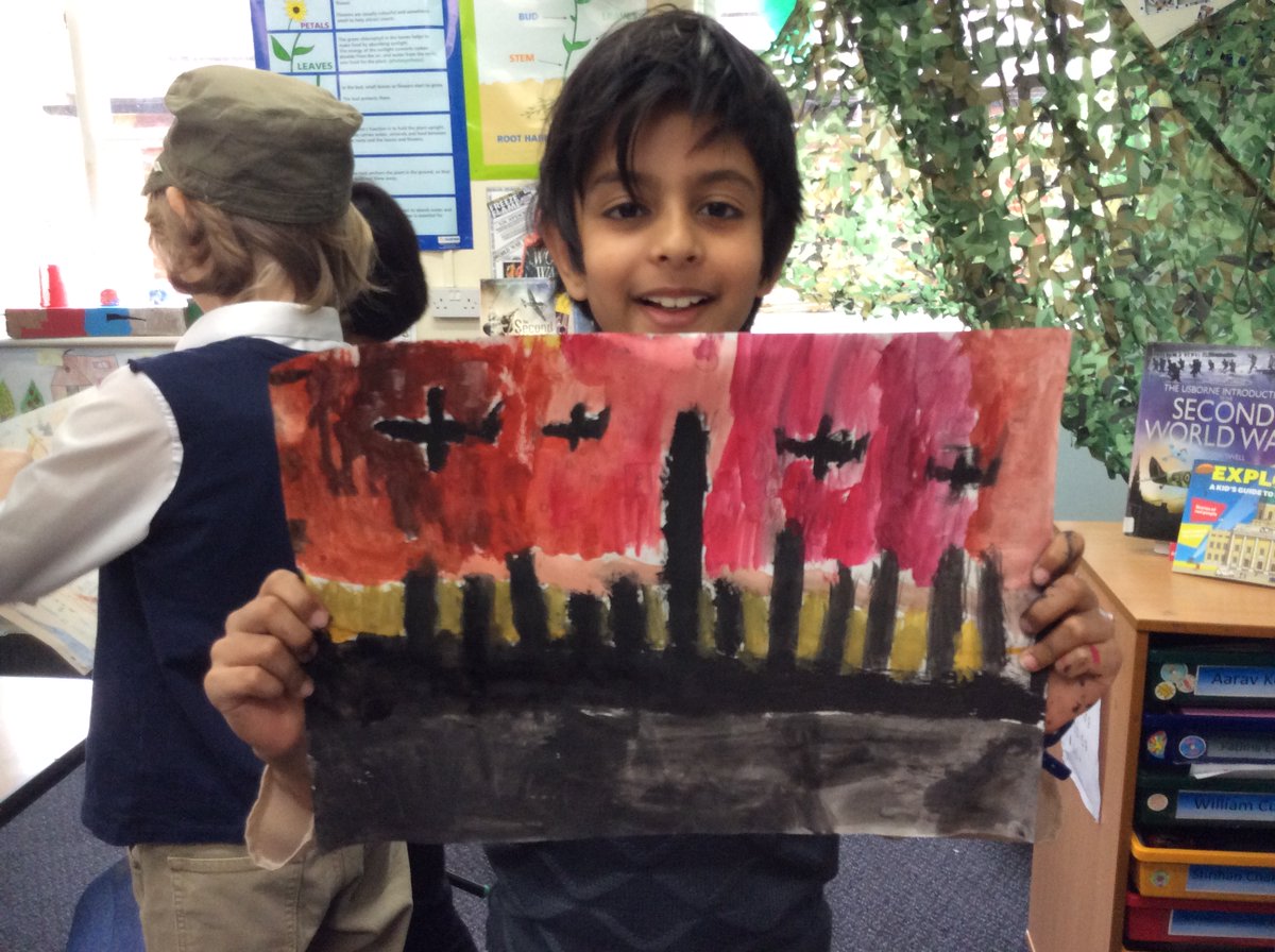 SchoolSherfield's tweet photo. #Year4 had such an amazing #WWII theme day yesterday. They all looked amazing dressed in WWII costumes. They painted #BattleOfBritain scenes and built bomber planes in the woods #SHFYear4 #SHFHistory https://t.co/fKd4qYrSWT