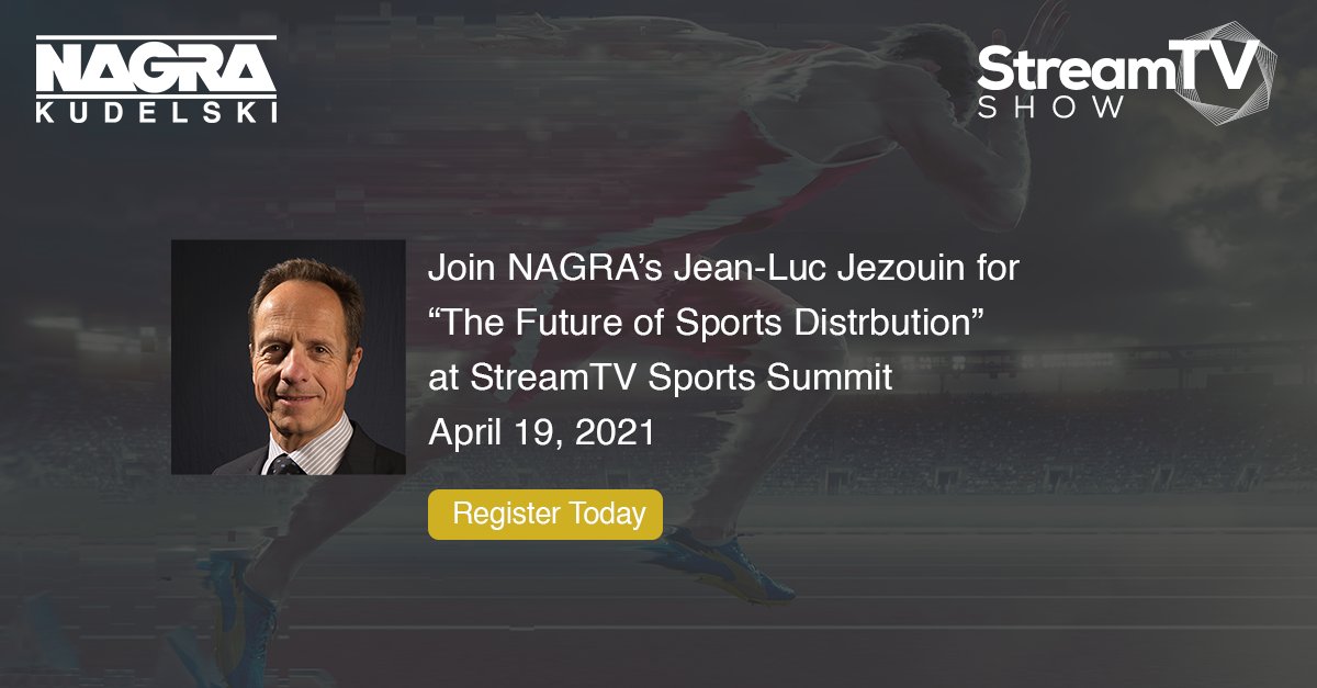 NAGRAKUDELSKI's tweet image. #Sports rights deals that are negotiated over the next few years, will shape the industry for the next decade. Join NAGRA's Jean-Luc Jezouin on April 19 at the #StreamTV Sports Summit where we will discuss the Future of Sports Distribution. hubs.ly/H0KhPSM0