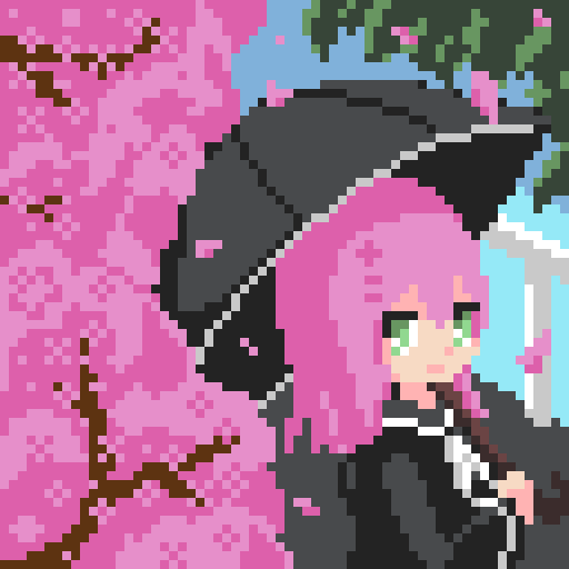 yuy_az_'s tweet photo. 雨上がりの春 #dotpict https://t.co/v0yedFiOc0