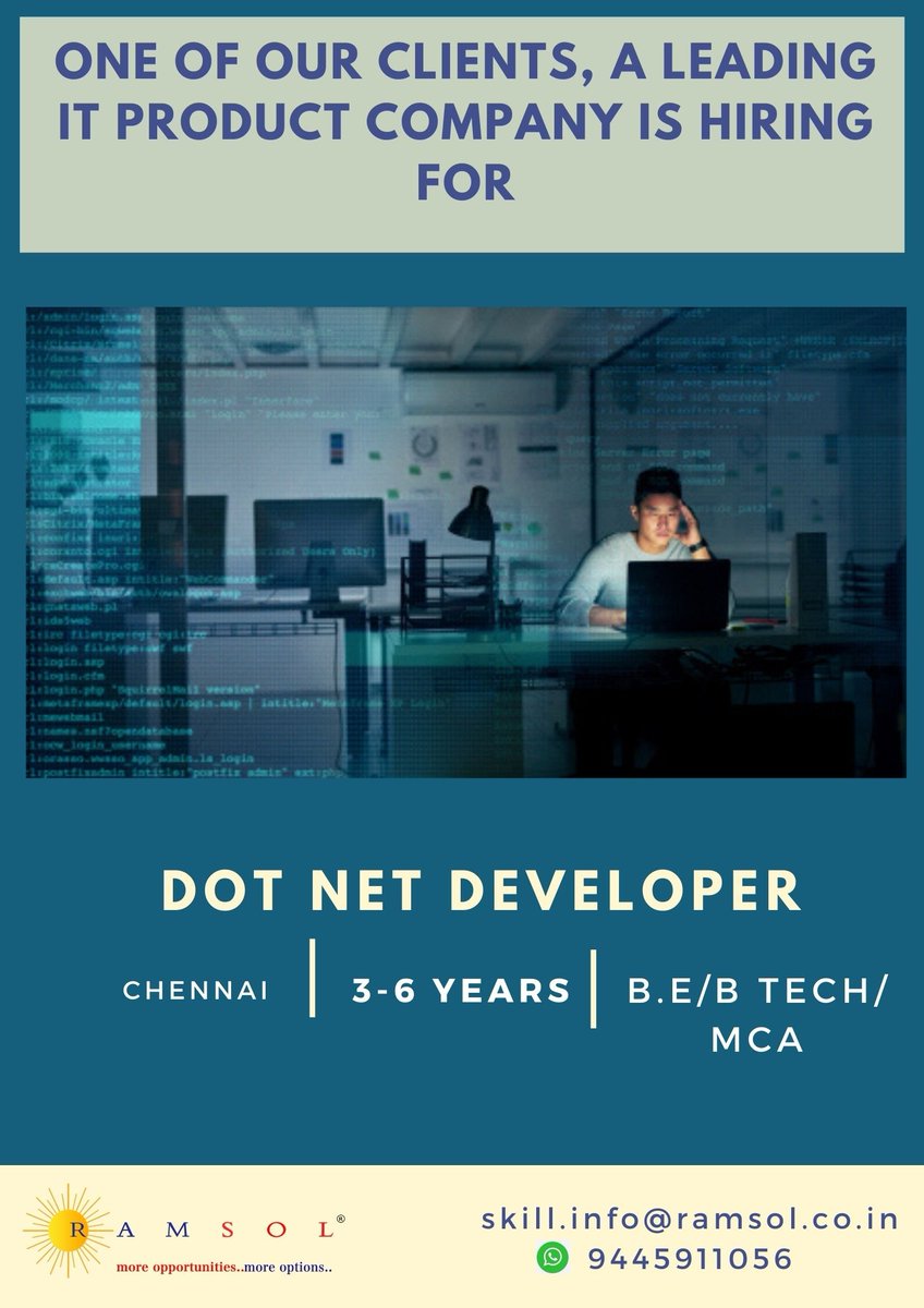 ramsolcorp's tweet image. Hiring for #Dotnet_developer
youtu.be/IzWydRluw44