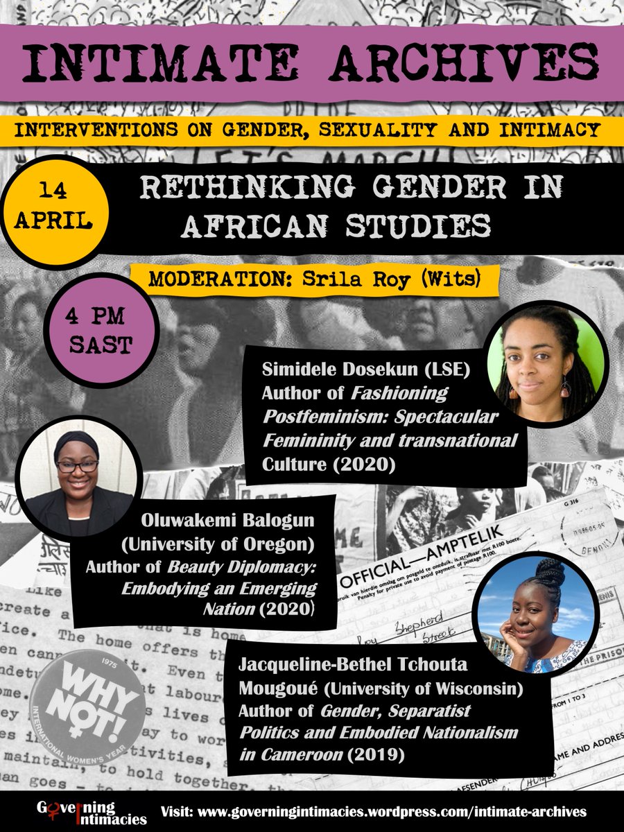 MediaLSE's tweet photo. What are some of the possibilities that gender research offers to African studies?

#SimideleDosekun will share work from her book 'Fashioning Postfeminism: Spectacular Feminity &amp; transnational Culture' @GoverningI's webinar!

📅 14 April 2021 - 2pm UK
🎟️ https://t.co/GmIX3KviNt https://t.co/LirkeIwL3Z