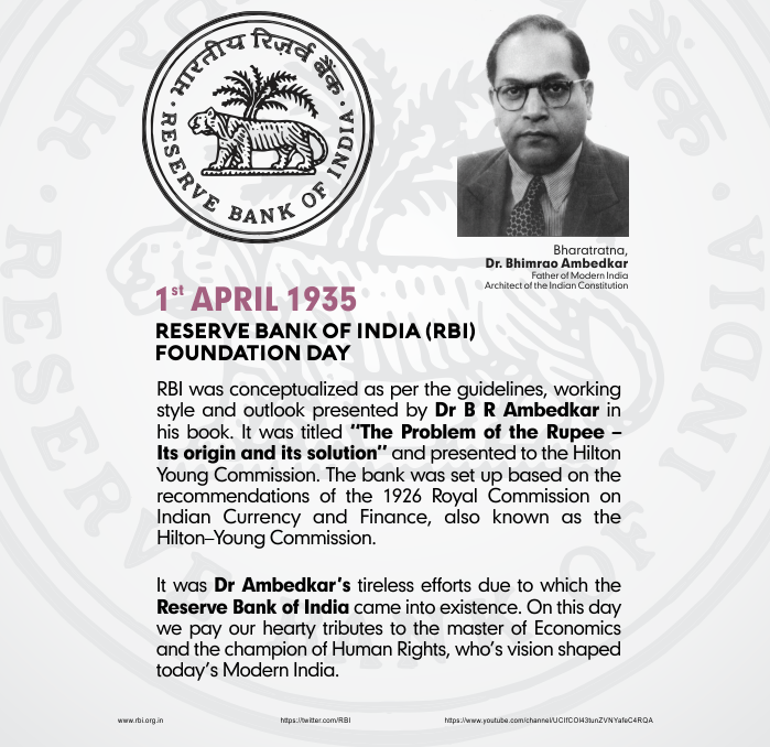 laveenkotian's tweet photo. April 1st RBI Foundation Day ....
#Rbiday #RBIFoundationDay #RBI https://t.co/quuTYiIkDa