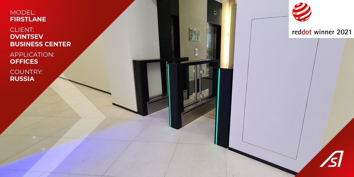AutomaticSystem's tweet photo. Great project by our Russian partner 
@ElicsGroup who installed our new #FirstLane #speedgates at the Dvintsev Business Center in Moscow. FirstLane equipment has recently won the Red Dot Design Award - Product Design 2021! #design #architecture #accesscontrol #accesscontrolsystem https://t.co/bmgzTI9txl