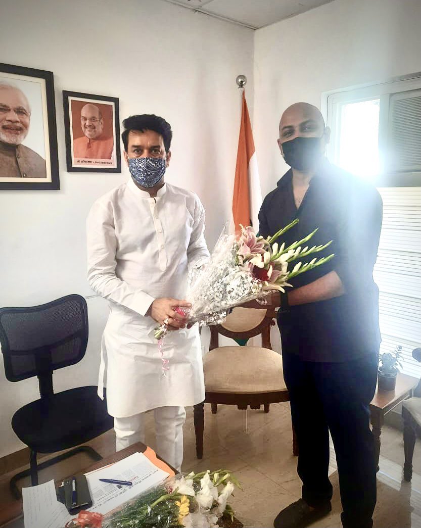 Sammy198711's tweet photo. It was Such an Honor to meet , share our work towards  promoting Himachal Pradesh with India’s Most Dynamic Politican or I should say  Captain @Anurag_Office. 
Thank you sir for all the support , encouragement and inspiring us .@BJP4India https://t.co/IxQSrTnfPL