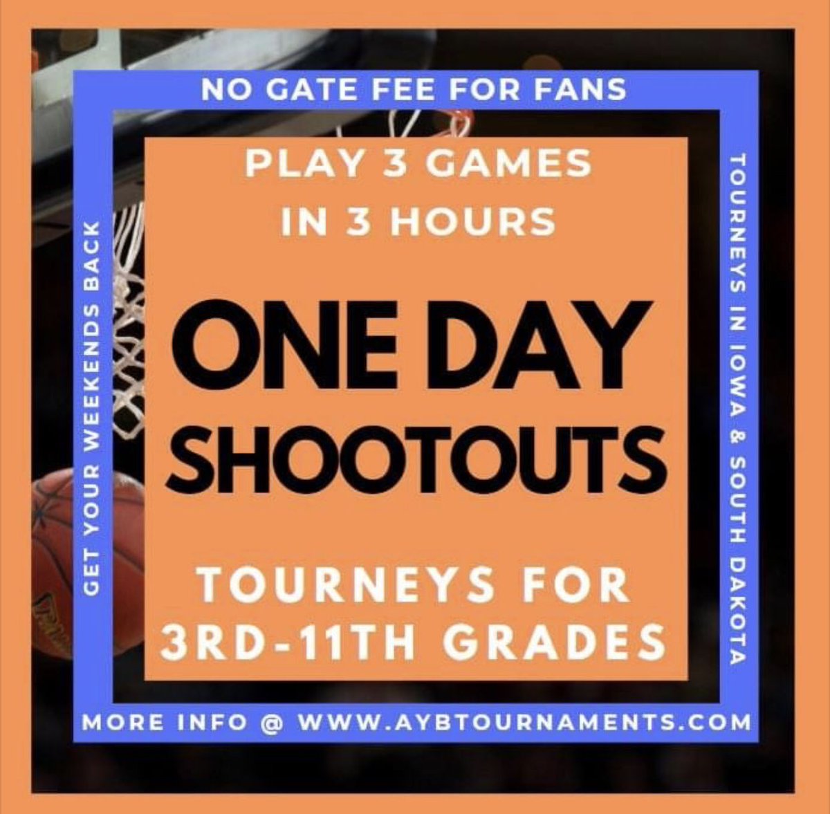 TriState_Ambush's tweet photo. ONE DAY SHOOTOUTS - Youth Spring &amp; Summer 1 Day Basketball Tournaments in Iowa &amp; South Dakota - Open to 3rd-11th Grade Teams 

More info at https://t.co/C3eFLesCtf https://t.co/2fQ9NqFkg1