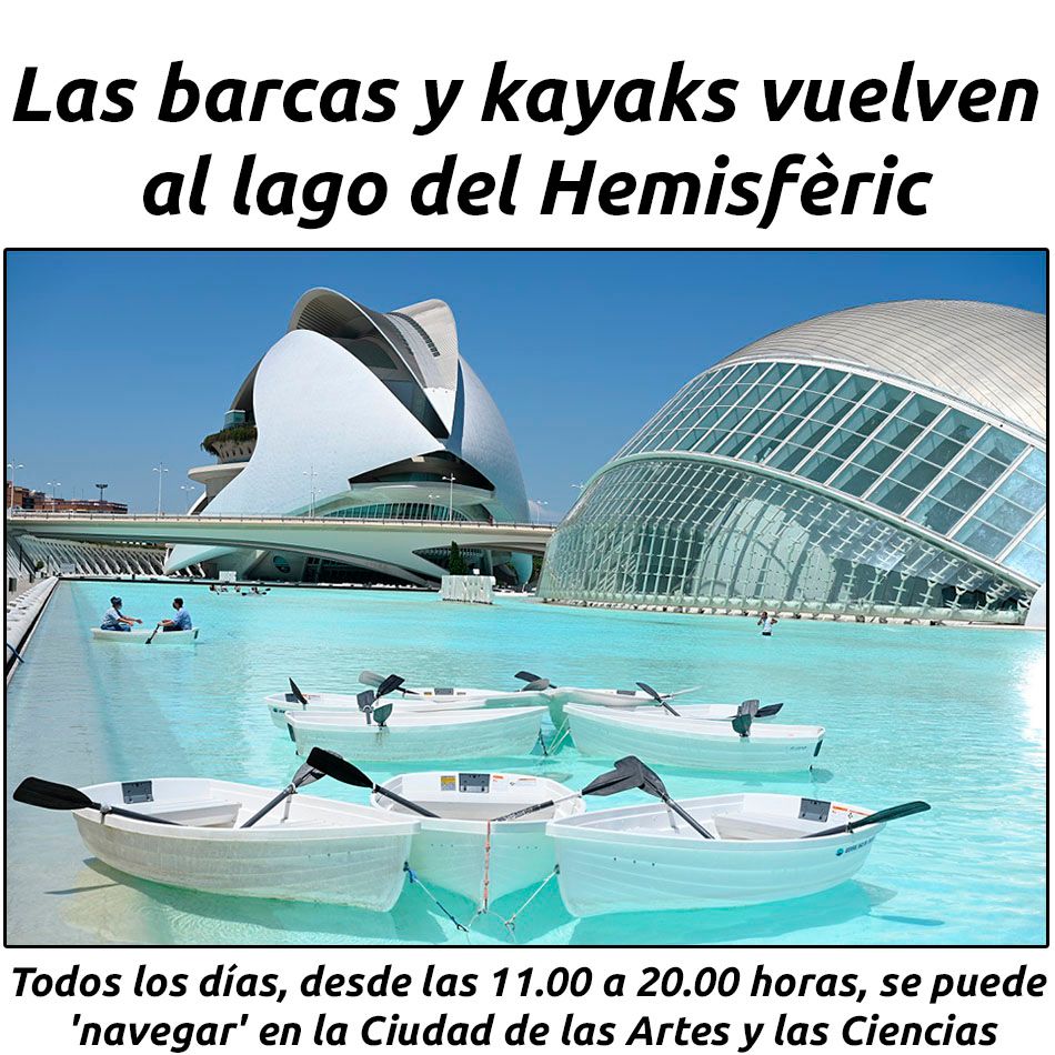 hosteleriaenvlc's tweet photo. LAS BARCAS Y KAYAKS VUELVEN AL LAGO DEL HEMISFÈRIC

https://t.co/ObZuW0SXWl

@CACiencies #Cac #CiudadArtesCiencias #CACiencies #CiudaddelasArtesylasCiencias #HosteleriaEnValencia #Barcas #Kayaks #LagoHermisferic #ProductosHomologados #GelDesinfectante #Hemisferic https://t.co/GjYRNBUscm