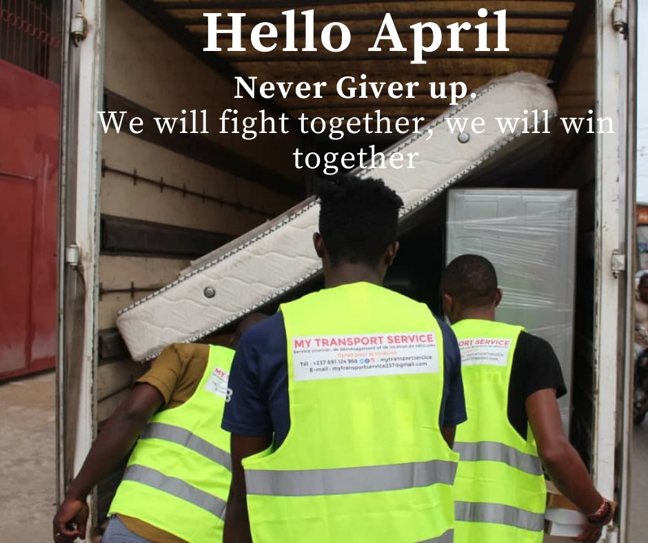 MyTransportServ's tweet photo. Hello April
#MyTransportService
#Optezpourlasérénité
#Demenagementfacile
#livraisonàdomicile
@Tina_Esbi @Ledawa @LeleRostand @Boris_Gauty @AbengAudrey @LeleRostand @mamy_eru @DanielleTch @HoliaCosmetics @kate_lingerie @_g_sandra @SamanthaEdoo @Mr_Rod_ @MassangoGeorges https://t.co/vRvVrpLlmh