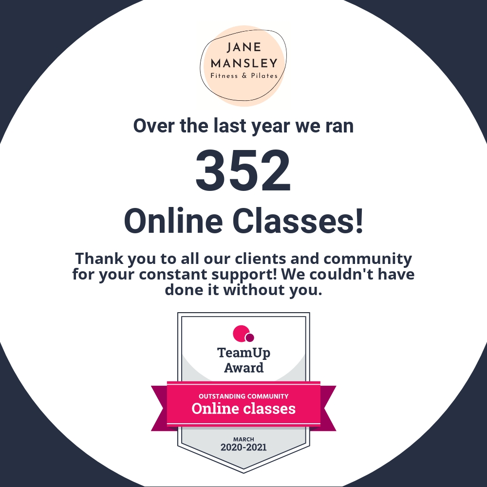 JMansleyFitness's tweet photo. Wow ! According to my fab booking app @TeamUp we ran 352 online classes in the last 12 months. That doesn't even include the face-to-face classes held in autumn 2020!
#fitness #Pilates #strongnation #wearestrongnation #BodyControlPilates #onlineclasses https://t.co/ElNKu94R1k